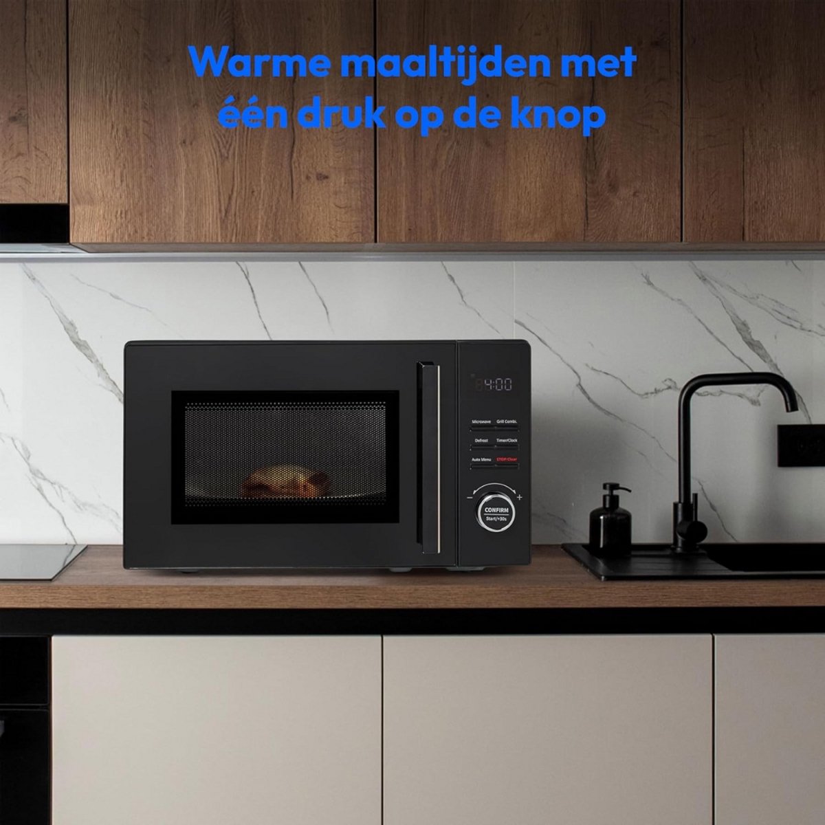 Solene Combi Magnetron RVS Zwart Zilver Vrijstaand