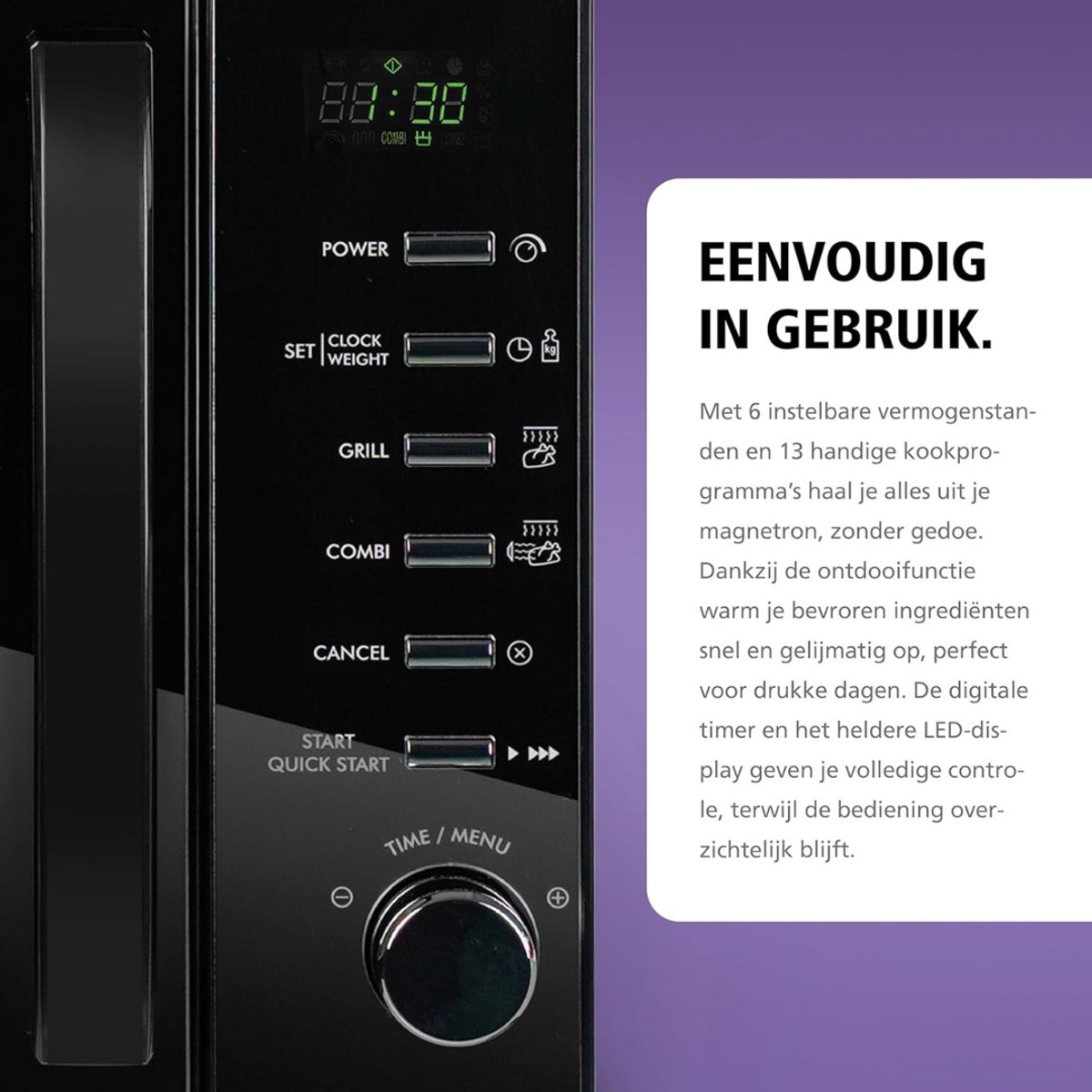 Solene Combi Magnetron RVS Zwart Zilver Vrijstaand