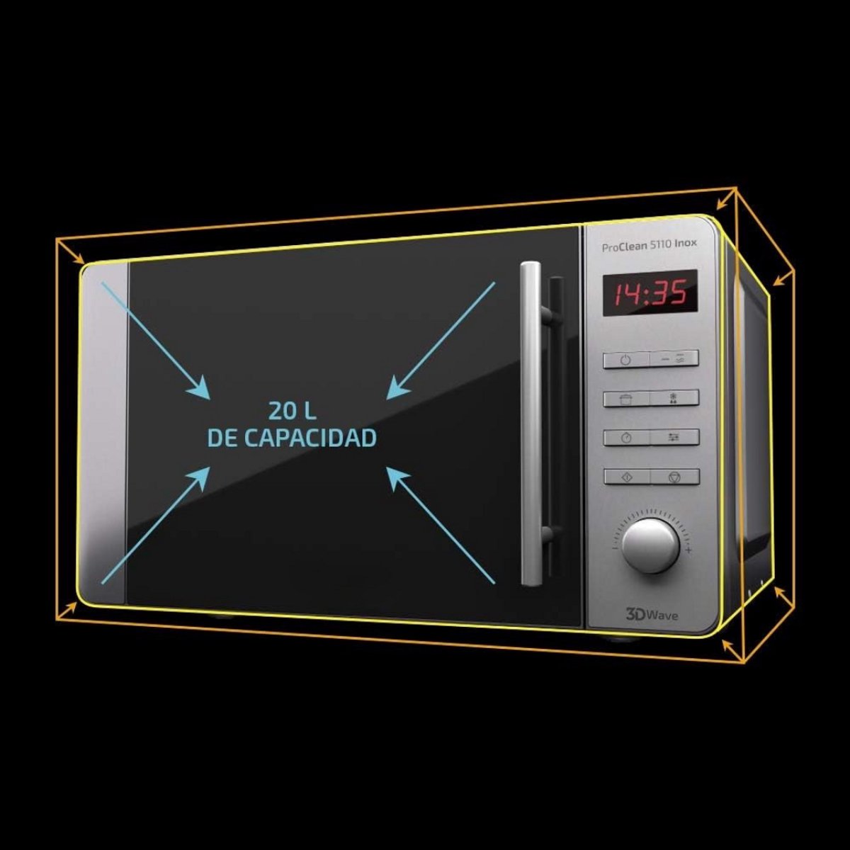 Solene Combi Magnetron Vrijstaand RVS Zwart Zilver