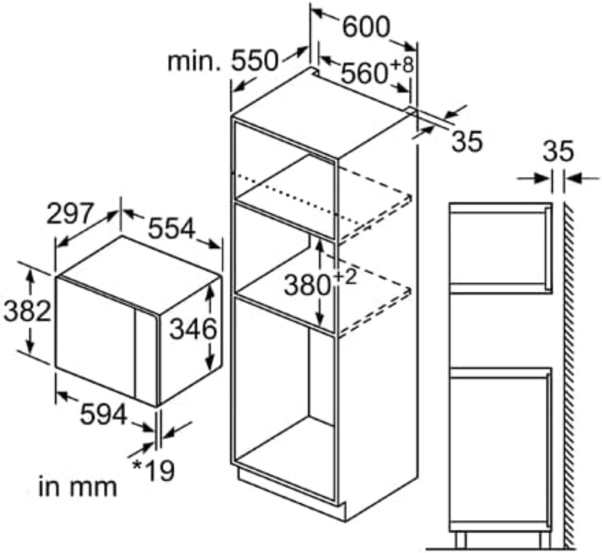 Solene Combi Magnetron Vrijstaand RVS Zwart Zilver