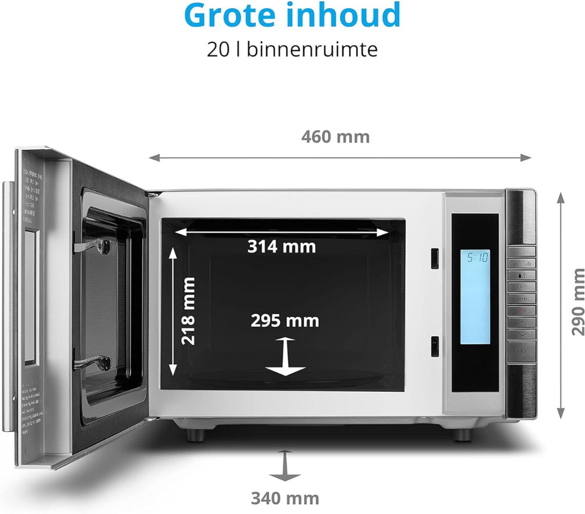 Solene Combi Magnetron Vrijstaand RVS/Zwart