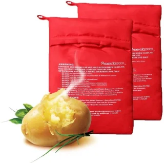 Solidchoice - set van 2 magnetronkookzakken voor aardappelen