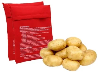 Solidchoice set van 2 magnetronkookzakken voor aardappels