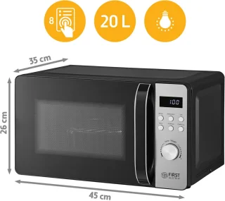 TZS First Austria Magnetron met Grill 20L Zwart/RVS