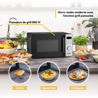 TZS First Austria Magnetron met Grill 20L Zwart/RVS