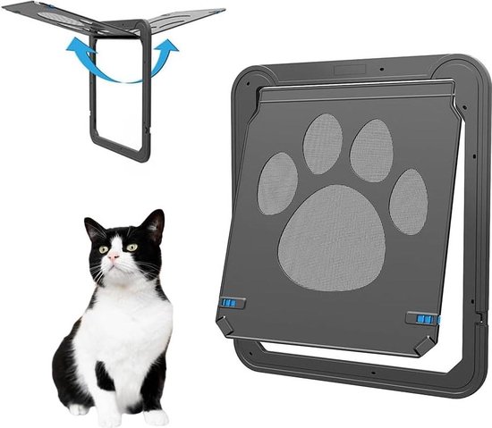 Vliegengaas huisdierklep met magneet en slot voor kleine en middelgrote honden en katten