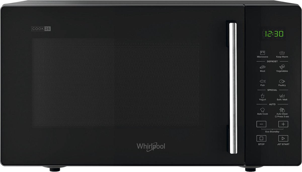 De Whirlpool MWP 251 B Solo-magnetron Zwart in één oogopslag