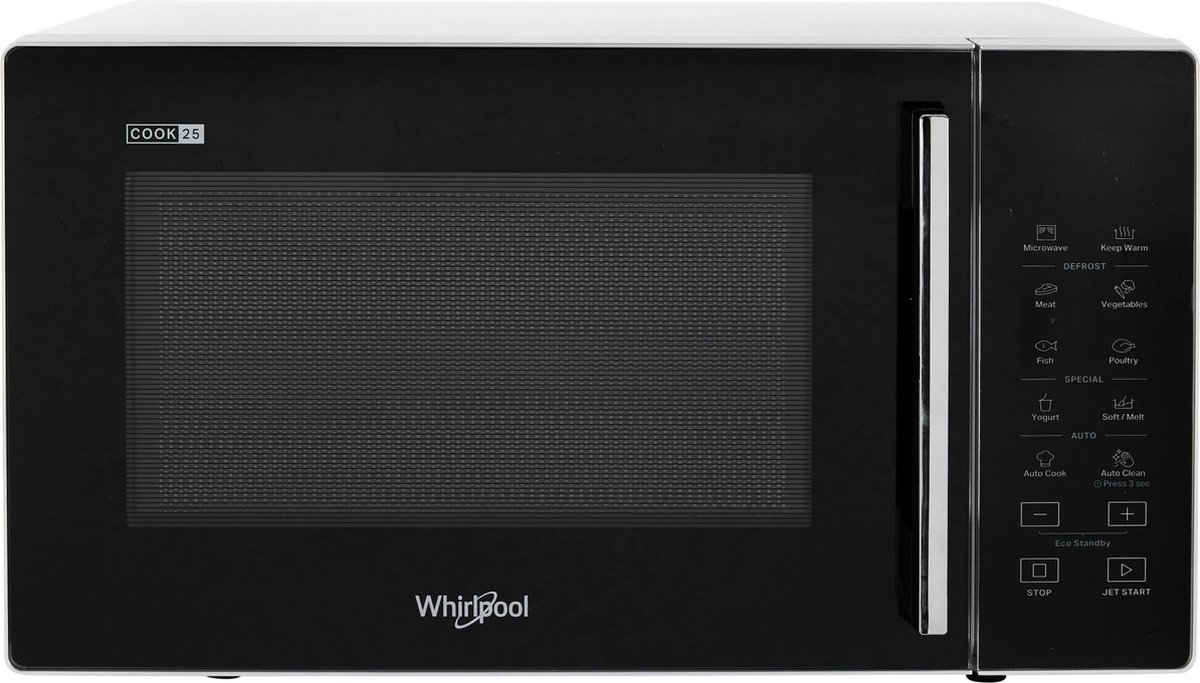 De Whirlpool MWP 251 SB Solo Magnetron Zilver/Zwart in één oogopslag