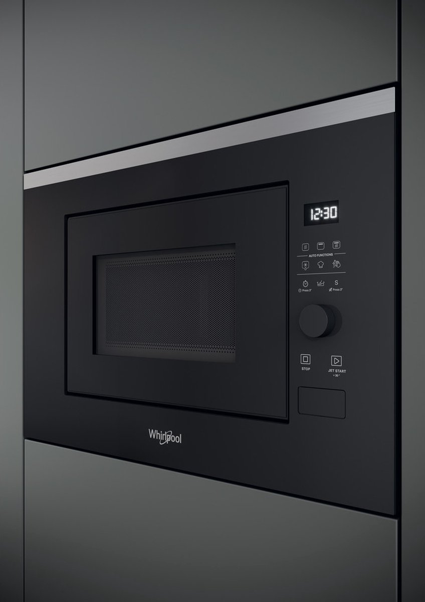 Wat vinden we goed aan de Whirlpool WMF201G Inbouw Magnetron 20L Zwart/RVS