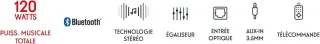 Draadloze Soundbar met 120W Geluidsvermogen – Inclusief Subwoofer – Compact Ontwerp voor Thuisgebruik – Bluetooth 5.0 en Veelzijdige Aansluitmogelijkheden