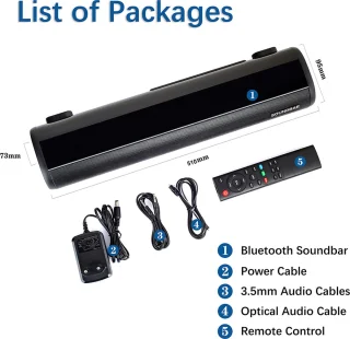 Mini soundbar - soundbar voor tv - computer-soundbar met Bluetooth 5.0 - bekabelde en draadloze pc-luidspreker - home-audiosysteem voor thuisbioscoop/gaming/projectoren