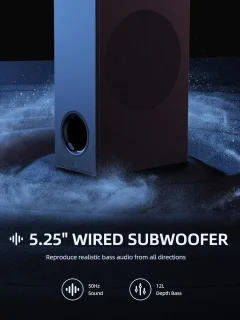 2-in-1 Soundbar 180W met Subwoofer en HDMI ARC - 2.1-kanaals Geluidsysteem voor Thuis