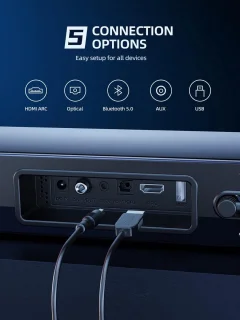 2-in-1 Soundbar 180W met Subwoofer en HDMI ARC - 2.1-kanaals Geluidsysteem voor Thuis