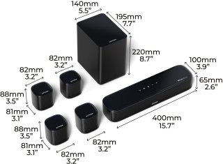 Wat vinden we goed aan de 7.1 Kanaals Surround Sound Set – Home Theater Systeem – Soundbar – Dolby Atmos Speaker – Draadloos Surround Systeem – Draadloze Speakers – HD-eARC Aansluiting – App Bediening