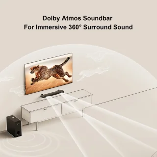 Soundbar – Home Theater Speaker – Multimedia Speaker – Audio Bar – Surround Sound Systeem – Dolby Atmos – Bass Boost – Ultra-Slim Design – HDMI eARC – Zwart