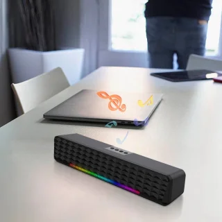 Bluetooth 5.0-luidspreker-Subwoofer-Soundbar-RGB dynamische lichteffecten PC-luidsprekers-professionele dual-mode geluidseffecten-Geschikt voor computers, mobiele telefoons en tv's