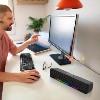 Bluetooth 5.0-luidspreker-Subwoofer-Soundbar-RGB dynamische lichteffecten PC-luidsprekers-professionele dual-mode geluidseffecten-Geschikt voor computers, mobiele telefoons en tv's