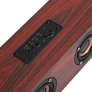Houten Bluetooth Soundbar - 12W HiFi TV-luidspreker met AUX, TF-kaart en FM Ondersteuning