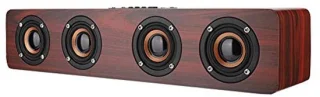 Houten Bluetooth Soundbar - 12W HiFi TV-luidspreker met AUX, TF-kaart en FM Ondersteuning
