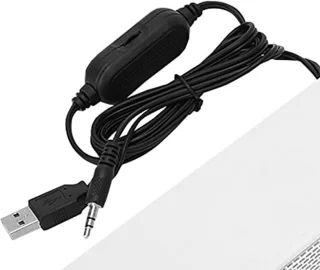 Draagbare soundbar, stereo soundbar met USB-kabel muziekspeler, bass surround soundbox met 3,5 mm audiostekker voor pc, mobiele telefoons, desktop, laptop, tv, tablet MP3, MP4 (wit)