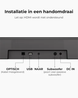 Surround Sound Systeem 5.1 Soundbar voor TV met Subwoofer en Draadloze Surround Speakers