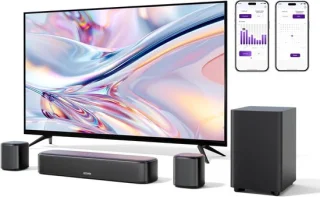 Surround Sound Systeem 5.1 Soundbar voor TV met Subwoofer en Draadloze Surround Speakers