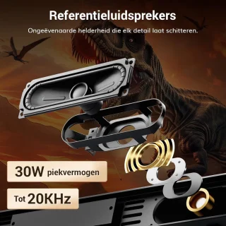 2.1-kanaals soundbar met subwoofer en Bluetooth 5.3 voor TV en PC - Indrukwekkende Geluidskwaliteit met Meeslepende Bastonen