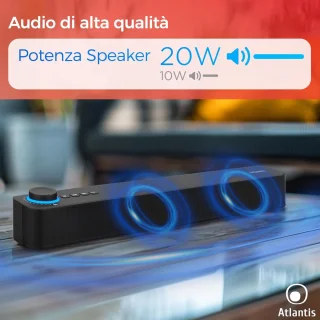 Krachtige Draagbare Soundbar met Bluetooth 5.3 en FM-Radio voor PC, Smartphone en TV