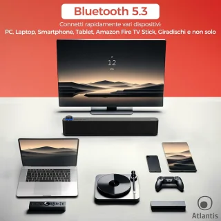 Krachtige Draagbare Soundbar met Bluetooth 5.3 en FM-Radio voor PC, Smartphone en TV