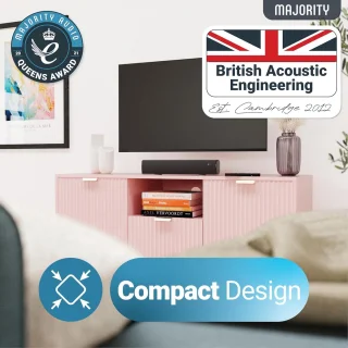 Compacte 2.1 Bluetooth Soundbar voor TV en PC met Afstandsbediening en Meerdere Aansluitingen