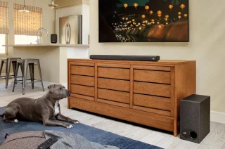 Home Cinema Soundbar met Draadloze Subwoofer voor Surround Geluid, 5.1 Dolby Digital, Google Assistant & Bluetooth Streaming