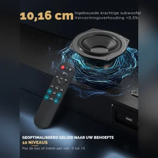 Soundbar Met Ingebouwde Subwoofer – Soundbars Voor TV 150 Watt – Met Afstandsbediening - Home Cinema System - Soundbar Surround Sound