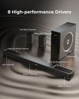 5.1.2-kanaals soundbar met Dolby Atmos en Surround Sound voor thuisbioscoopsysteem