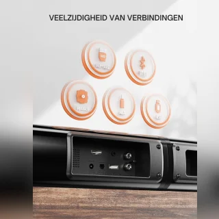 Soundbar Met Ingebouwde Dubbele Subwoofer – Soundbars Voor TV – Met Afstandsbediening - Home Cinema System – Wandmontage Soundbar Surround Sound – 80 Cm – Zwart