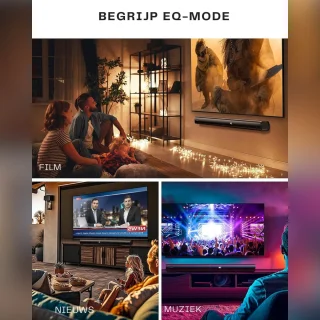 Soundbar Met Ingebouwde Dubbele Subwoofer – Soundbars Voor TV – Met Afstandsbediening - Home Cinema System – Wandmontage Soundbar Surround Sound – 80 Cm – Zwart