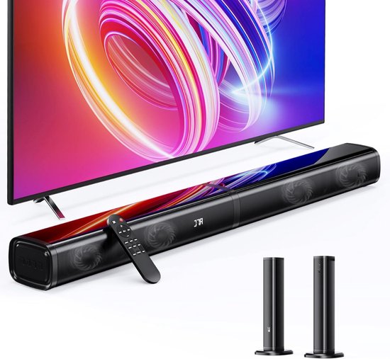 Soundbar Met Ingebouwde Dubbele Subwoofer – Soundbars Voor TV – Met Afstandsbediening - Home Cinema System – Wandmontage Soundbar Surround Sound – 80 Cm – Zwart review