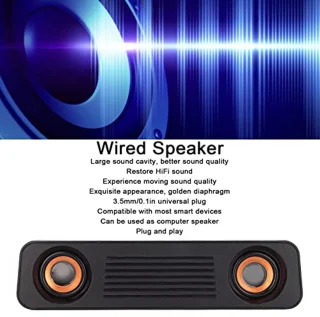 Soundbar for TV, USB Powered 3.5mm Plug Hifi Stereo Subwoofer TV Speakers Long Speaker for TV Desktop Computer