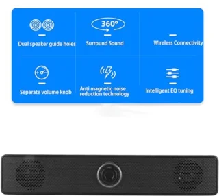 Bluetooth-soundbar, licht, BT 5.0, stroomvoorziening via USB, computerluidsprekers met instelbaar volume, eenvoudig te bedienen voor tablet