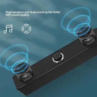 Bluetooth-soundbar, licht, BT 5.0, stroomvoorziening via USB, computerluidsprekers met instelbaar volume, eenvoudig te bedienen voor tablet