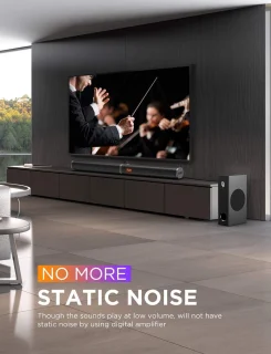 Soundbar met Subwoofer 2.1-kanaal 190W voor TV - Bluetooth 5.0, Instelbare Bas en DSP Technologie