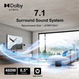7.1 soundbar – home cinema-geluidssysteem met surround sound-speaker en draadloze subwoofer