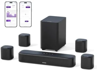 7.1 Soundbar-set voor TV met subwoofer en 4 surround-luidsprekers