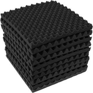 Akoestische schuimpanelen 50 x 50 x 5 cm zwart 10 stuks