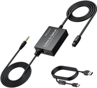 Analoog-naar-digitaal audioconverterkabel 3,5 mm naar optisch