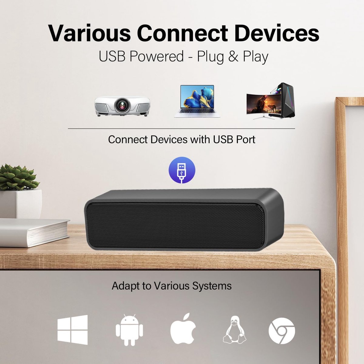 Anount Soundbar Speaker voor PC