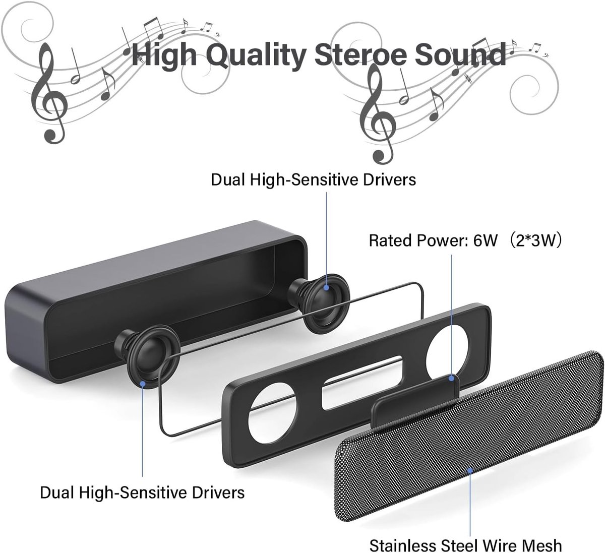 Anount Soundbar Speaker voor PC