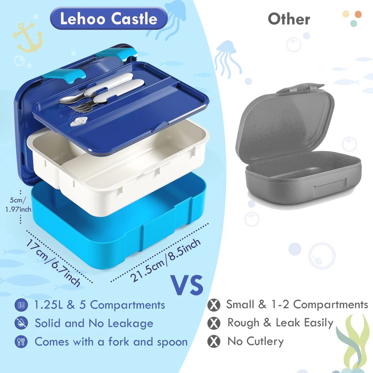 Bento Box Kinder Lunchbox 5 Vakken