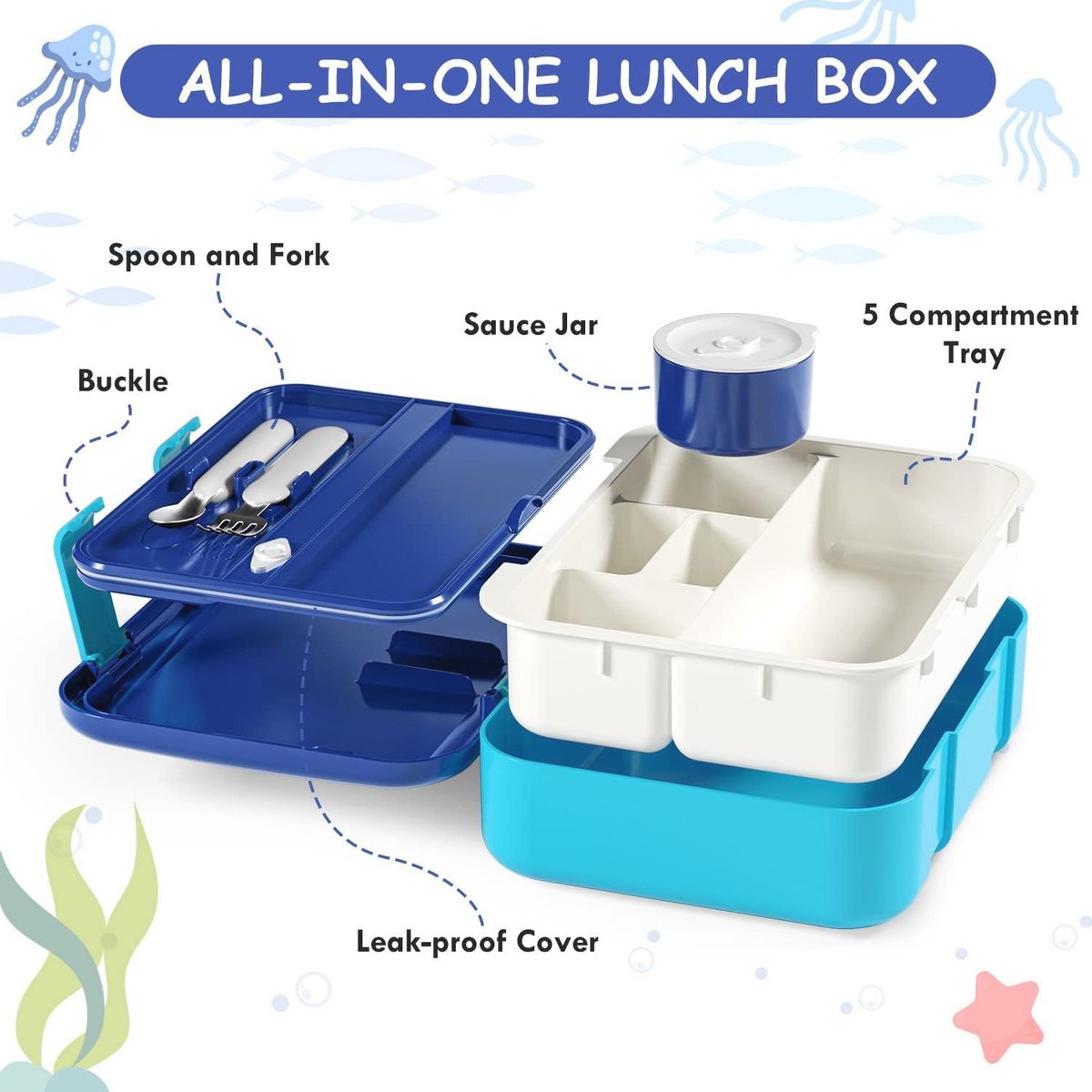 Bento Box Kinder Lunchbox 5 Vakken