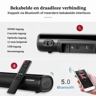 Bluetoothsoundbar 2.0-kanaals 30 watt 50 cm PVC en ABS voor tv en desktop