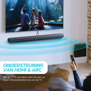 Bomaker® Soundbar met Ingebouwde Subwoofer Zwart